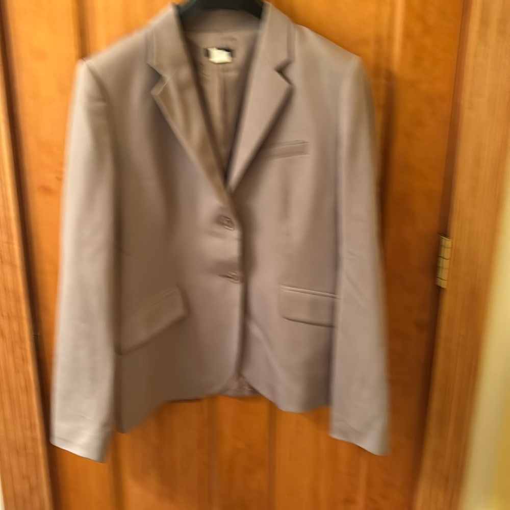 J Crew taupe suit jacket in size 10. Light weight wool.